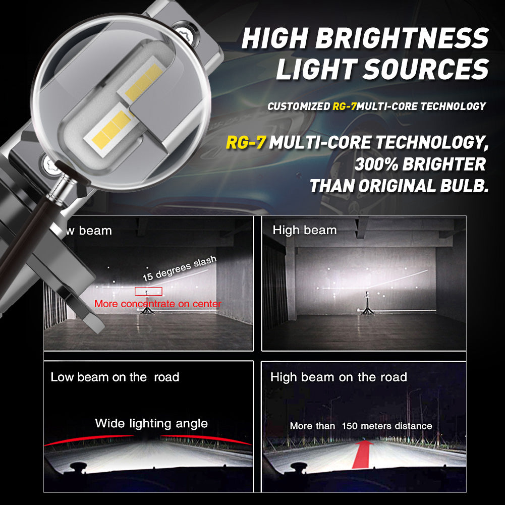 KaTur H4 9012 H11 H8 HB4 H7 H1 LED Car Headlight Bulbs for Ford Focus 2 3 MK2 Fiesta Fusion Ranger Mondeo MK3 MK4 C-max S-max