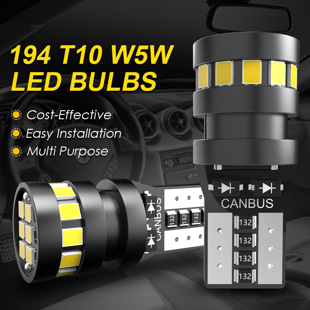 Katur T10 LED W5W Canbus Light Bulbs For BMW E46  X3 X4 X5 X6 Z1 Z4 Z3 M3 Car Interior Reading Parking Lights No Error(10PCS)