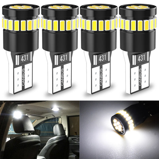 Katur Canbus W5W T10 LED Bulbs For Car Parking Position Lights Interior Map Dome Lights 12V White Auto Lamp(4pcs)