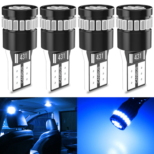 Katur Canbus W5W T10 LED Bulbs For Car Parking Position Lights Interior Map Dome Lights 12V White Auto Lamp(4pcs)